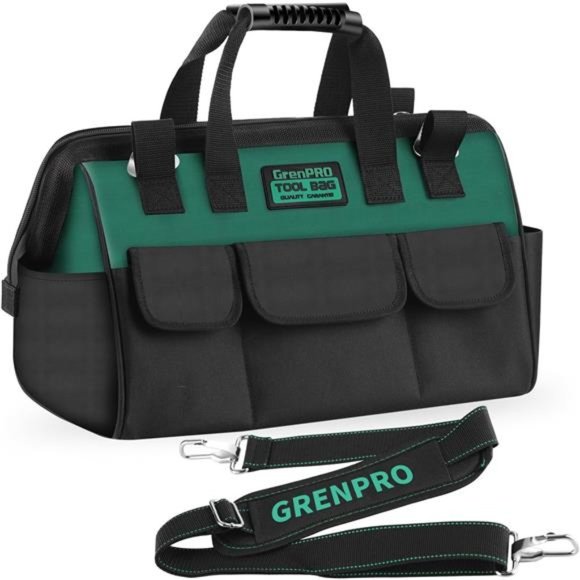 GREN PRO 18 inch Tool Bag with Adjustable Shoulder Strap, Waterproof Tools Bag - Picture 1 of 7